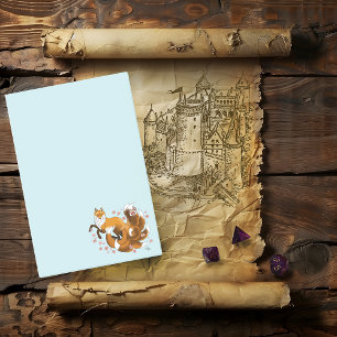Notas Post-it® Kitsune Zorro Caprichoso Flor de Cerezo Azul Fanta