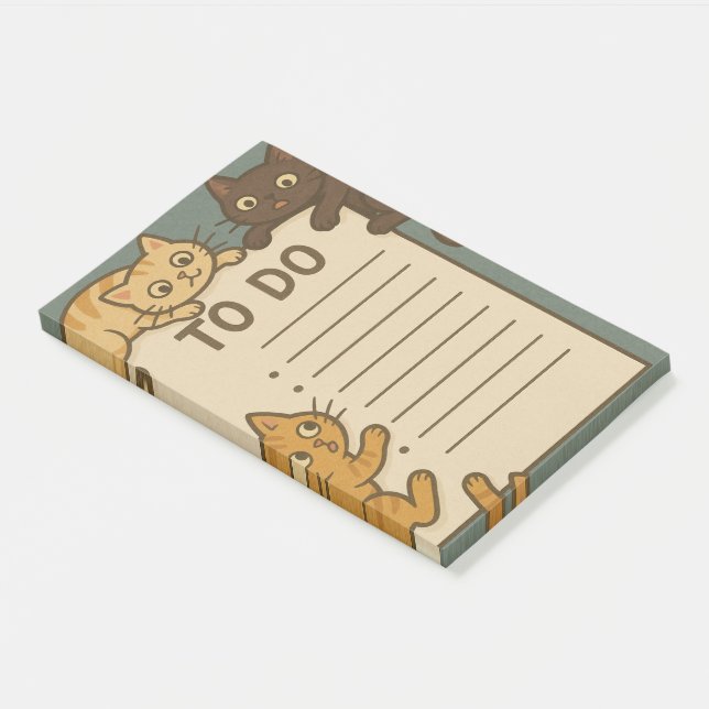 Notas Post-it® Kitty Cat Pad To Do List (En perspectiva)