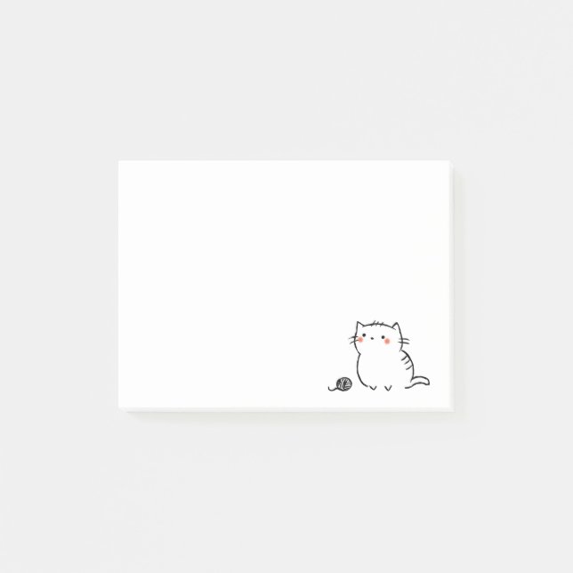 Notas Post-it® Kitty & Yarn (Anverso)