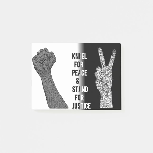Notas Post-it® Kneel por la paz y la justicia (Anverso)