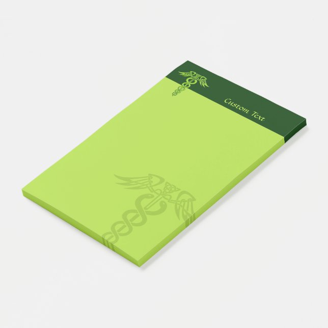 Notas Post-it® Knot Caduceus celta verde (En perspectiva)