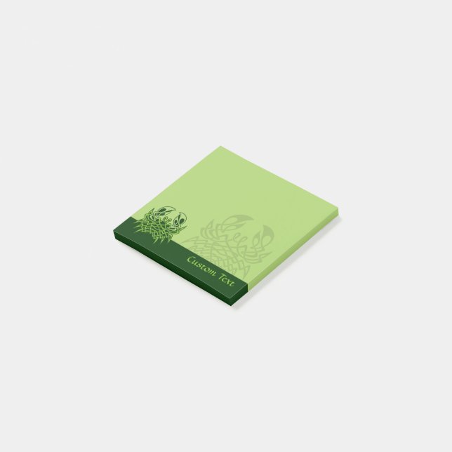Notas Post-it® Knot celta de cangrejo verde (En perspectiva)