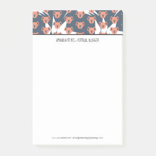 Notas Post-it® Koala Cuco Moderno y Hoja Tropical