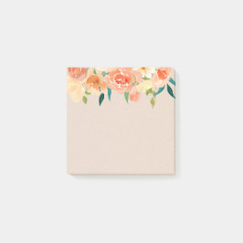 Notas Post-it® Kraft Paper Peach Florals Rustic Moda