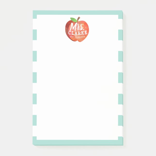 Notas Post-it® La Apple del profesor| Nombre personalizado (Anverso)