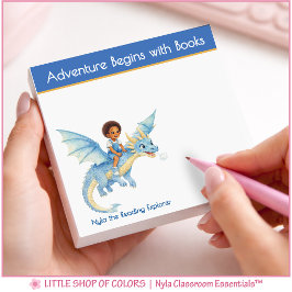 Notas Post-it® La aventura comienza con un libro Libro personaliz