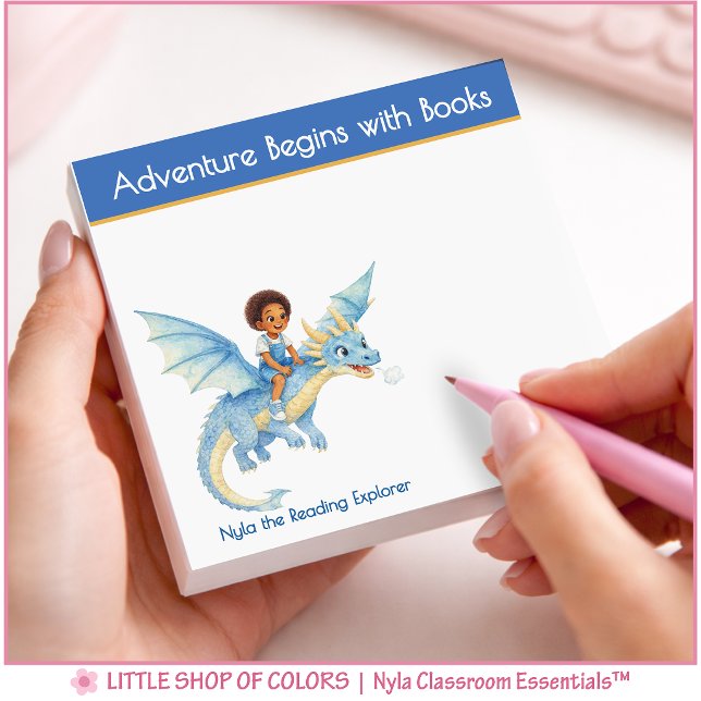 Notas Post-it® La aventura comienza con un libro Libro personaliz (Subido por el creador)