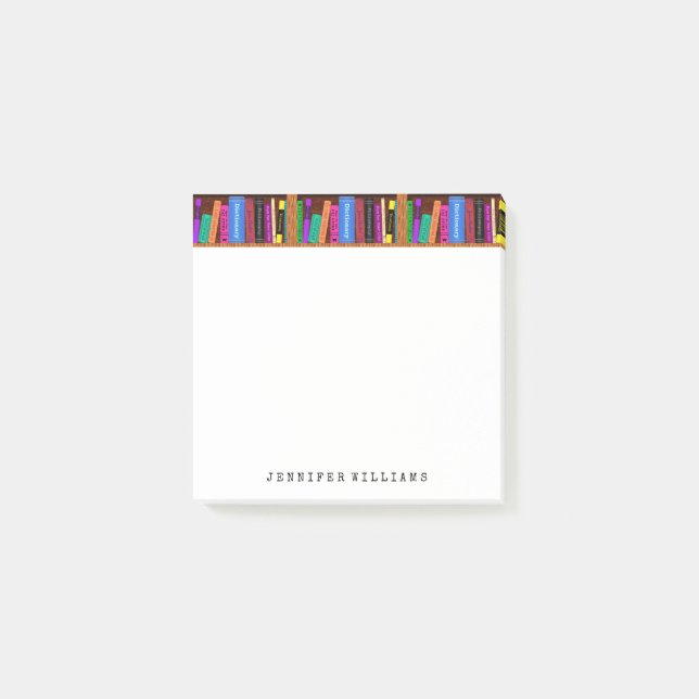 Notas Post-it® La biblioteca reserva al escritor del profesor de (Anverso)