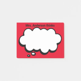 Notas Post-it® La burbuja de pensamiento personalizado del profes
