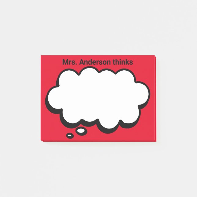 Notas Post-it® La burbuja de pensamiento personalizado del profes (Anverso)