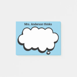 Notas Post-it® La burbuja del pensamiento personalizado del profe