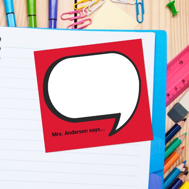 Notas Post-it® La burbuja del pensamiento personalizado del profe (Subido por el creador)