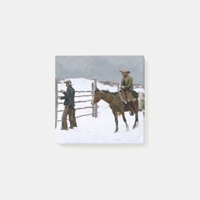 Notas Post-it® "La caída del vaquero" por Frederic Remington (Anverso)