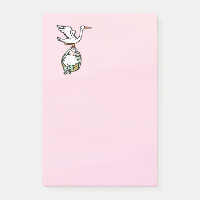 Notas Post-it® La cigüeña lleva a una niña (Anverso)