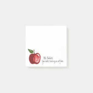 Notas Post-it® La cita del profesor con Apple personalizó 3 x 3
