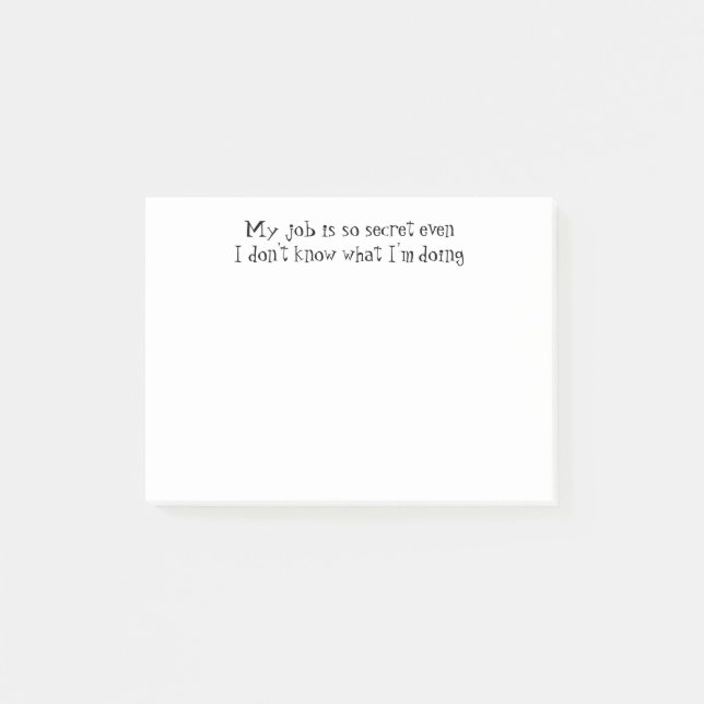 Notas Post-it® La cita del trabajo de la diversión, "mi trabajo (Anverso)