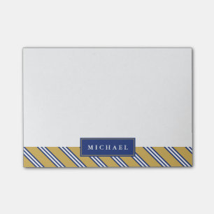 Notas Post-it® La diagonal raya el azul y amarillea el nombre