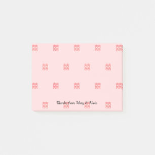 Notas Post-it® La doble felicidad de Xi roja la pareja Boda china