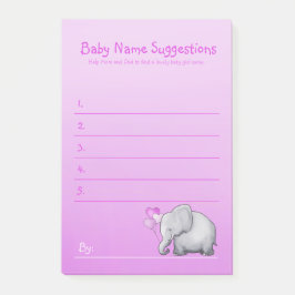 Notas Post-it® La ducha linda de la niña del elefante rosado