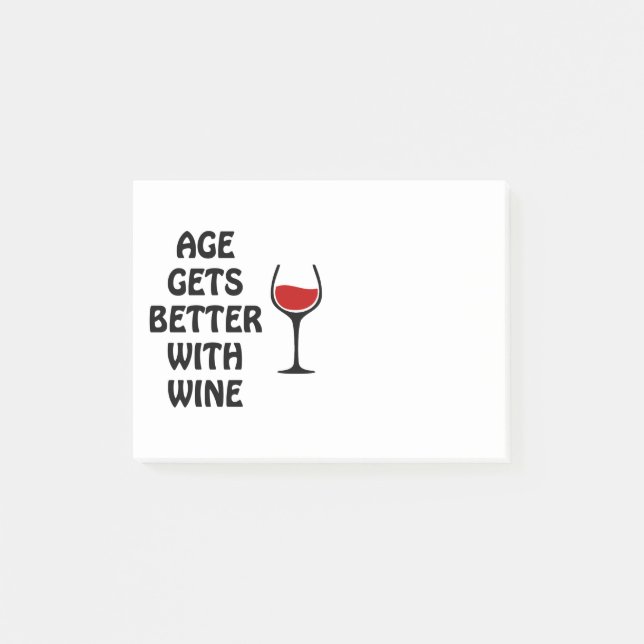 Notas Post-it® La Edad Mejora Con El Vino (Anverso)