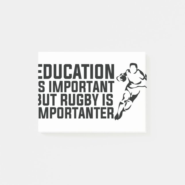Notas Post-it® la educación es importante, pero el rugby es impor (Anverso)