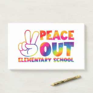 Notas Post-it® La escuela primaria Peace Out Tie Dye último día 