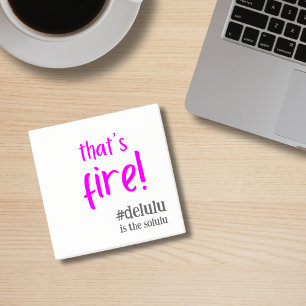 Notas Post-it® La etiqueta #Delulu es el negro blanco solulu