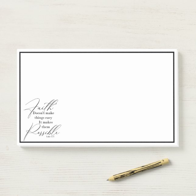 Notas Post-it® La fe hace posible las cosas (En escritorio)