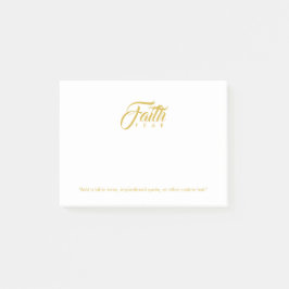 Notas Post-it® La fe sobre el miedo el oro y el blanco