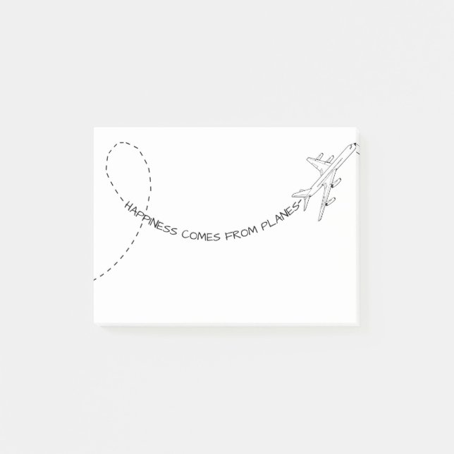 Notas Post-it® La felicidad proviene de los aviones (2) (Anverso)