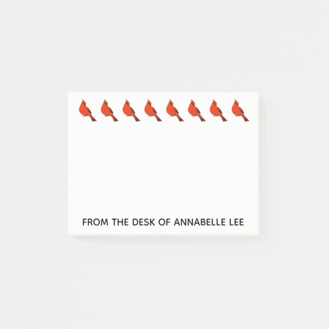 Notas Post-it® La fila de cardenales personaliza (Anverso)