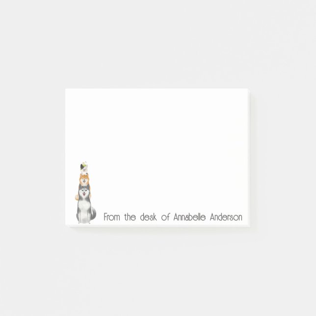 Notas Post-it® La imagen de los Mascotas personalizada (Anverso)