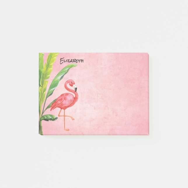 Notas Post-it® La isla rosada de la playa del flamenco sale del (Anverso)