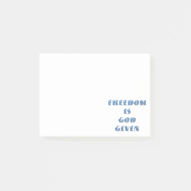 Notas Post-it® La libertad es dada por Dios, azul (Anverso)