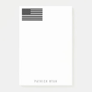 Notas Post-it® La línea blanca fina bandera americana del ccsme