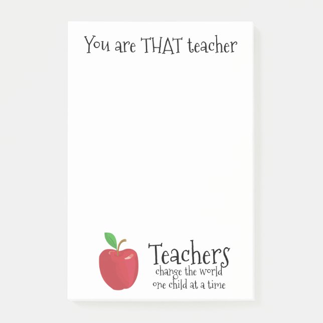 Notas Post-it® La manzana roja de la cita inspiradora de los (Anverso)