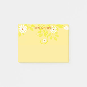 Notas Post-it® La margarita blanca retro en los recordatorios de