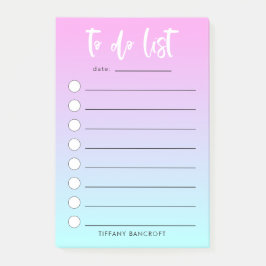 Notas Post-it® La menta rosada Ombre en colores pastel para hacer