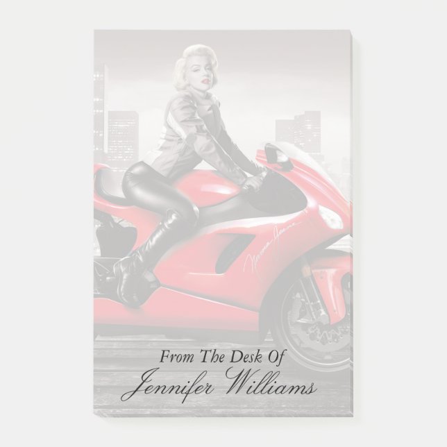 Notas Post-it® La motocicleta de Marilyn (Anverso)