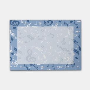 Notas Post-it® La música azul y blanca observa el modelo al azar