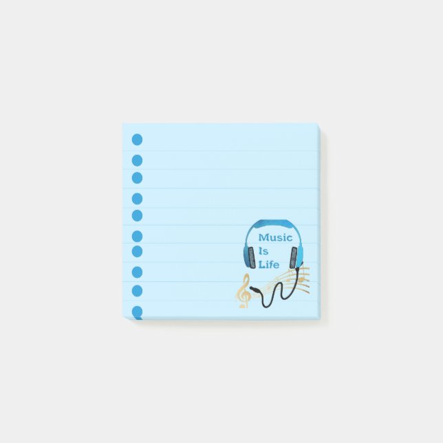 Notas Post-it® La música es vida (Anverso)