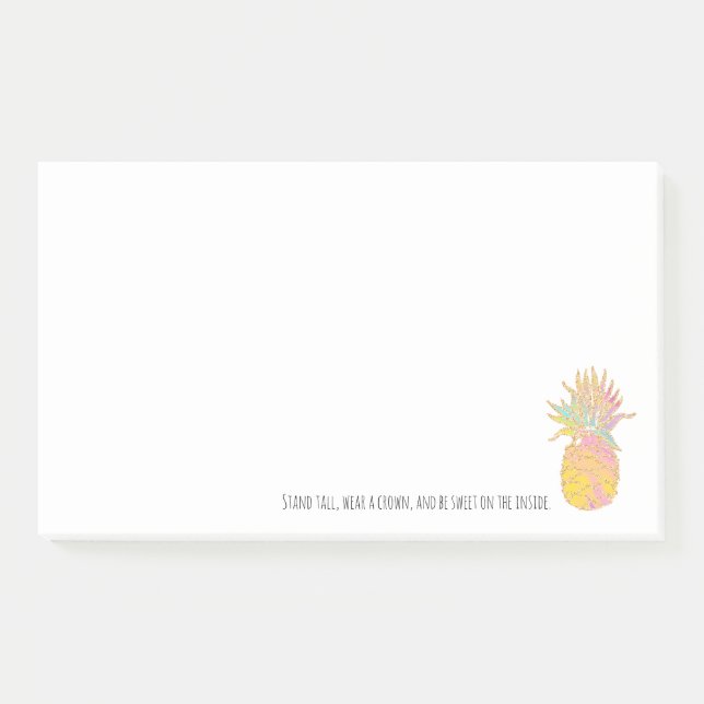 Notas Post-it® La piña del arco iris y del oro coloca desgaste (Anverso)