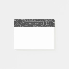 Notas Post-it® La pizarra negra simplemente floral personalizada