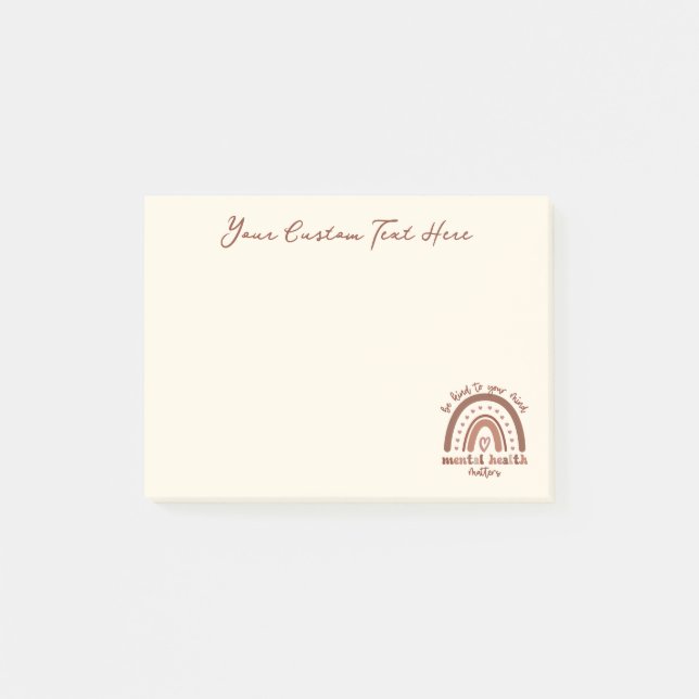 Notas Post-it® La Salud Mental Del Boho Arcoiris Sea Amable Con S (Anverso)