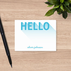Notas Post-it® La tipografía moderna Blue Hello