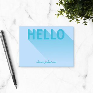Notas Post-it® La tipografía moderna Blue Hello