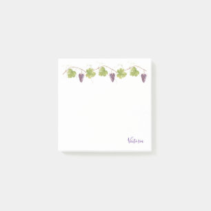 Notas Post-it® La uva púrpura agrupa el monograma de las vides d