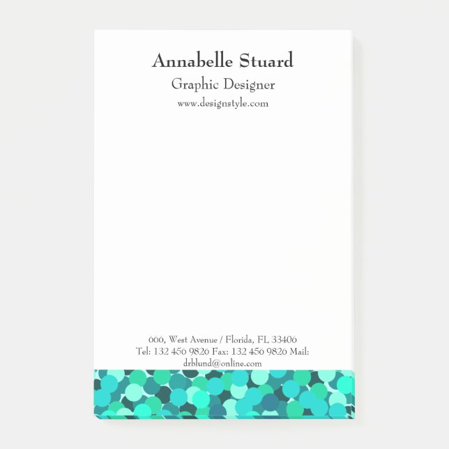 Notas Post-it® La Vegas Verde azulada Glitzy Bling Verde azulado (Anverso)