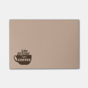 Notas Post-it® La vida comienza después de adicto a cafeína del