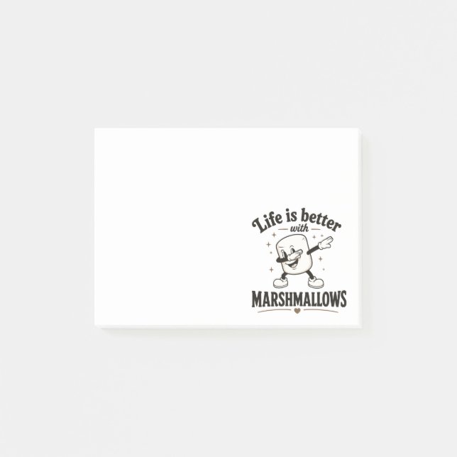Notas Post-it® La vida es mejor con malvaviscos (Anverso)